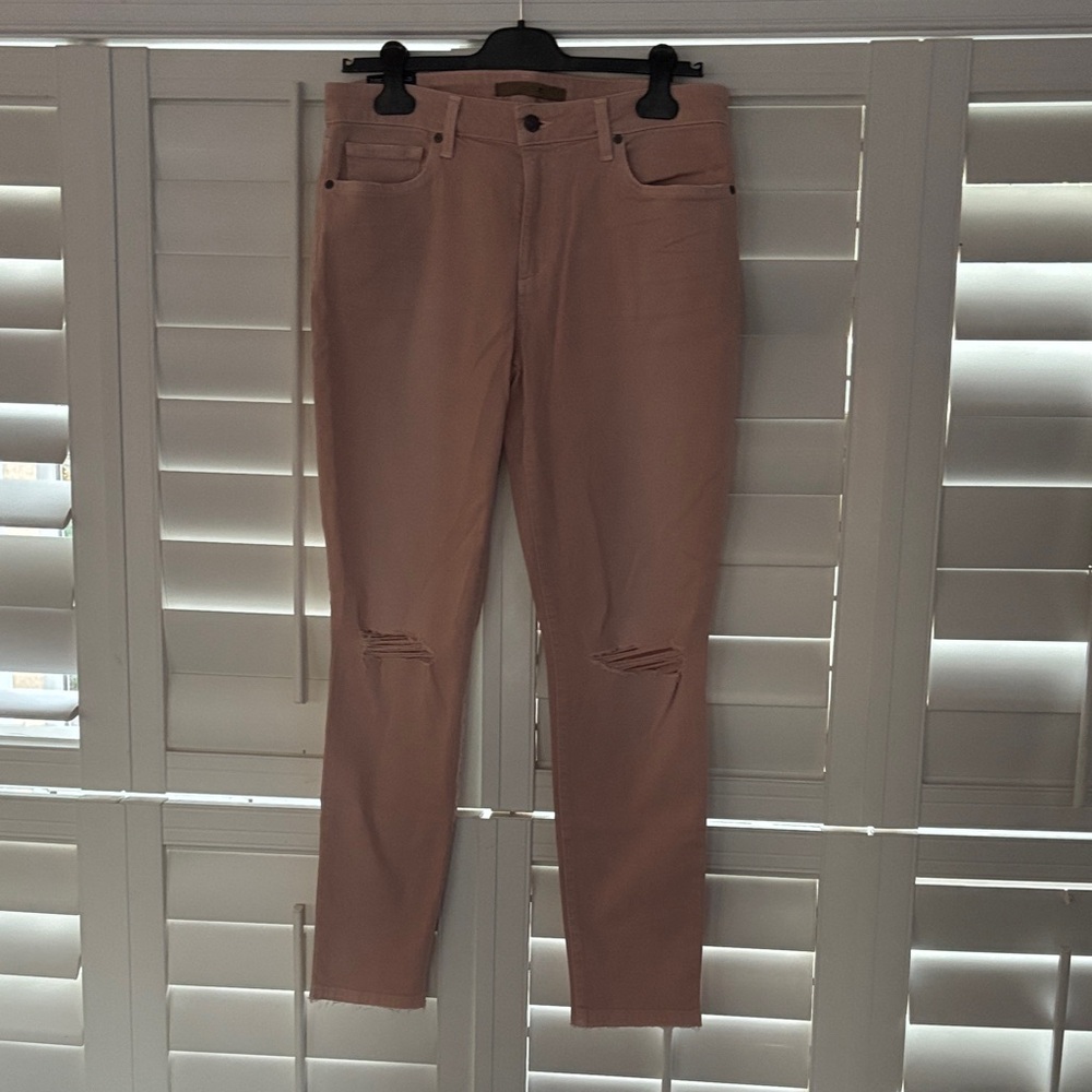 Joe's Jeans Dusty Rose Skinny Jeans with Knee Distress